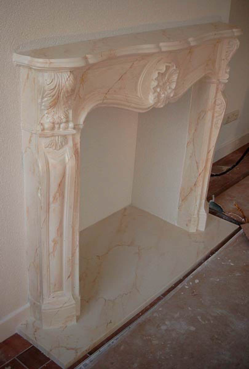 gipsen schouw met  marmerlook 